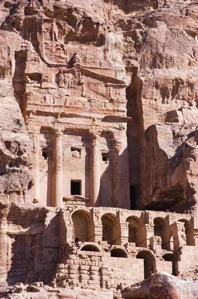 Jordania Petra Santuario Montaña Arquitectura Arenisca —  Fotos de Stock