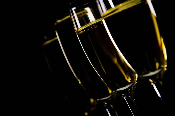 Бокалы Шампанского Черном Фоне — стоковое фото
