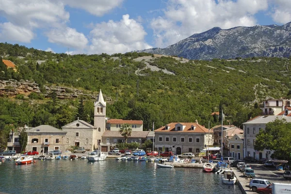 Chiesa Porto Del Piccolo Villaggio Jablonc Croazia Europa — Foto Stock