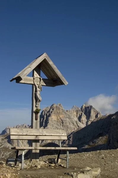 Kruzifix Auf Dem Cengapass Dreizinnen Dreizinnen Gebiet Dolomiten Italien Europa — Stockfoto