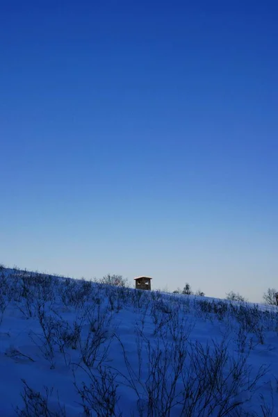 Siège Haut Hiver Soirée Crépusculaire — Photo