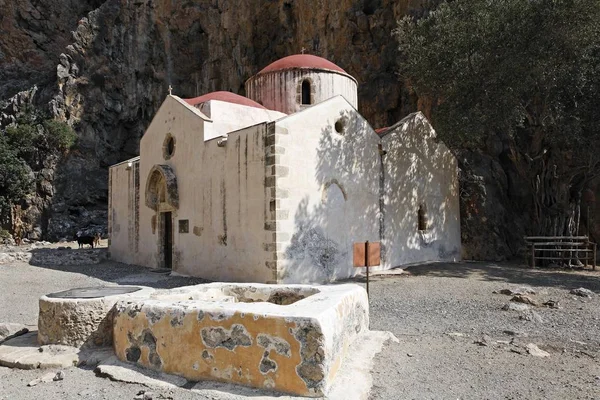 Agios Antonios Church Agiofarango Gorge Southern Crete Greece Europe — Stock Photo, Image