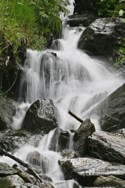 渓流の岩の間を流れる — ストック写真