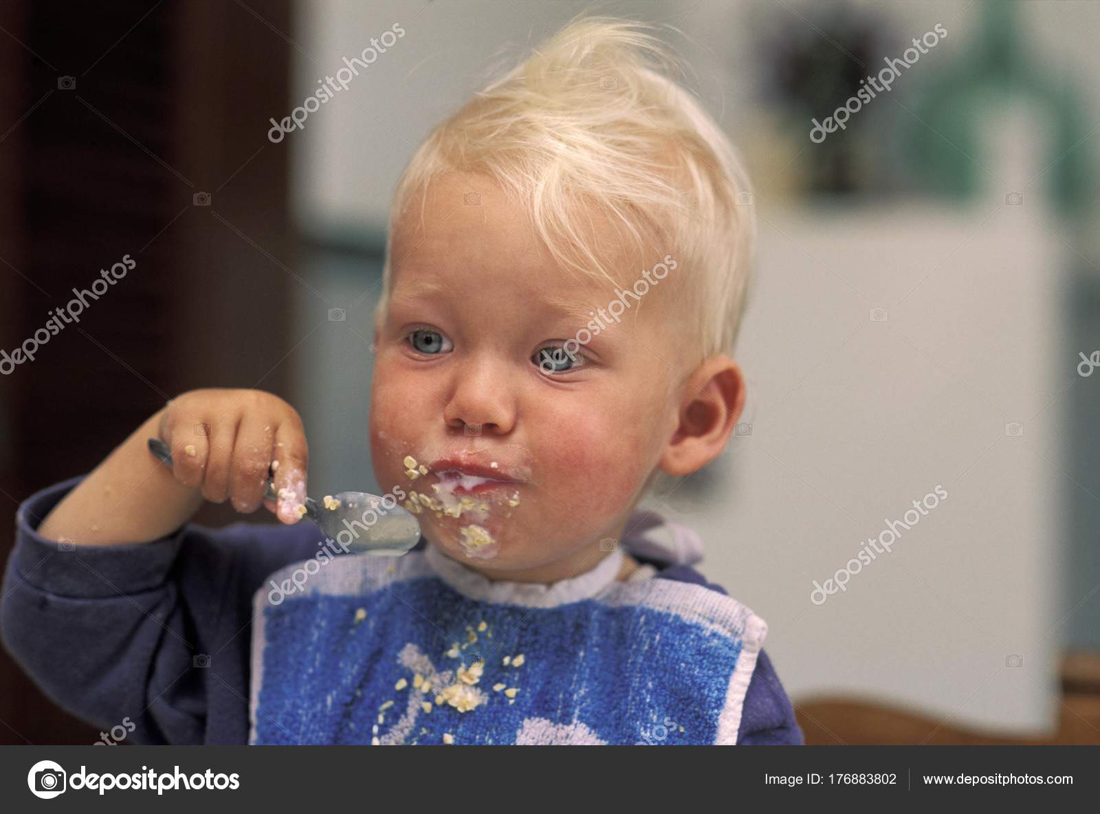 One Year Old Eating Muesli — Stock Photo © imagebrokermicrostock #176883802