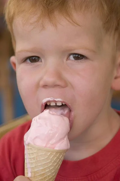 Child Eats Ice Cream — Stock Photo, Image