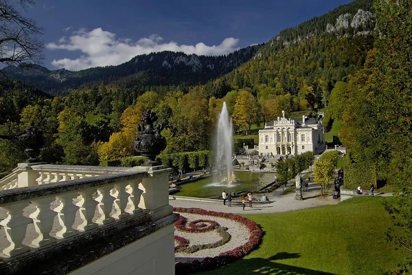 Krásný Pohled Linderhof Palace Bavorsko Německo — Stock fotografie