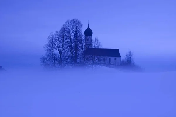 Church Fog Oberbuchen Bad Heilbrunn South Munich Bavaria — Stock Photo, Image