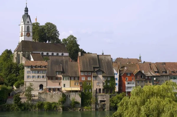 Laufenburg Rio Reno Baden Wrttemberg Baden Wuerttemberg Alemanha Igreja Paroquial — Fotografia de Stock