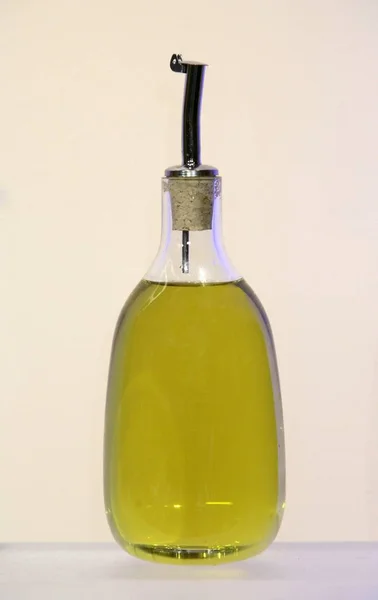 Aceite Oliva Botella Vidrio —  Fotos de Stock