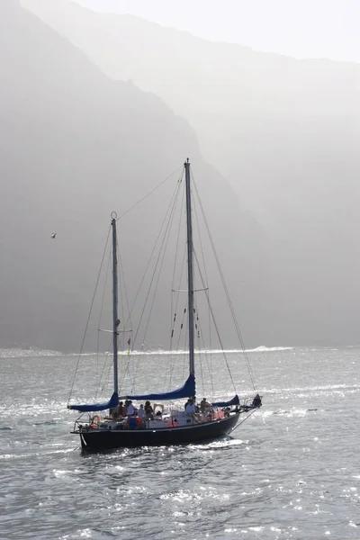 Zeilboot Vueltas Valle Gran Rey Gomera Canarische Eilanden — Stockfoto