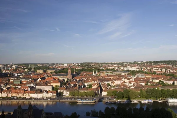 Wrzburg Şehir Manzaralı Main Nehri Franconia Bavyera Almanya — Stok fotoğraf