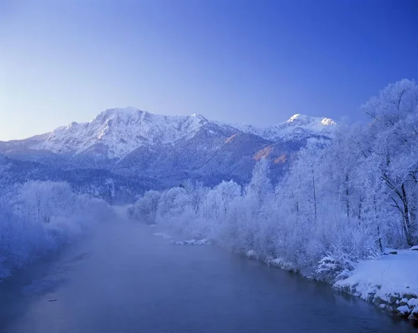 Rio Loisach Kochel Herzogstand Montanha Baviera Alemanha — Fotografia de Stock