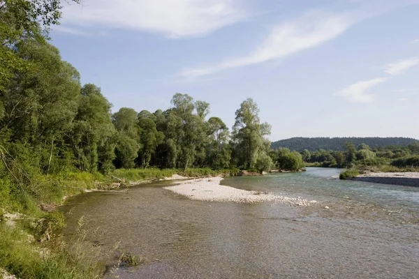 Isar Floden Geretsried Övre Bayern Tyskland — Stockfoto