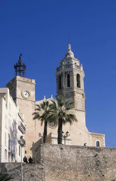Sitges Templom Costa Garraf Katalónia Spanyolország — Stock Fotó