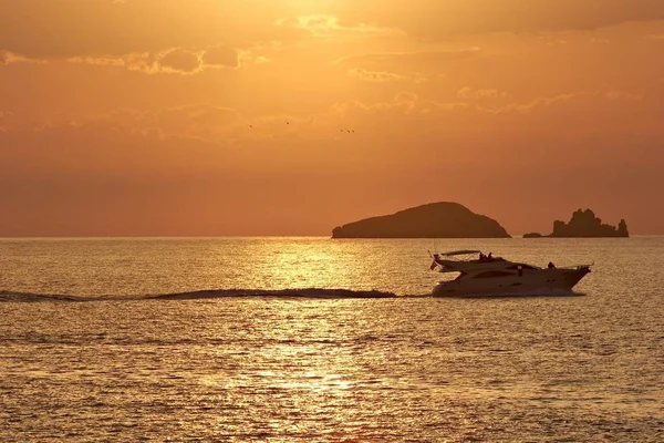 Blick Auf Den Sonnenuntergang Der Cala Comte Ibiza — Stockfoto