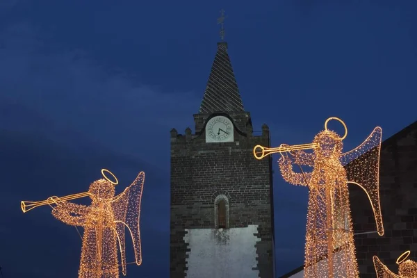 Ozdoby Świąteczne Anioły Madera Funchal Katedra — Zdjęcie stockowe