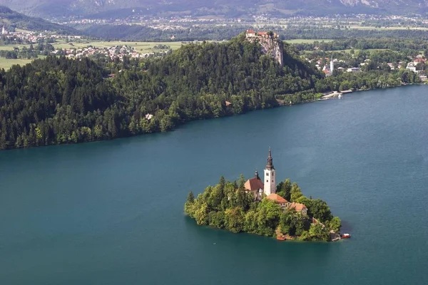 Озеро Блед Оток Острів Словенія — стокове фото