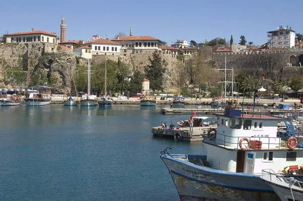 Antalya South Coast Turkey Harbour Historic City Center Tower Yivil — Stock Photo, Image