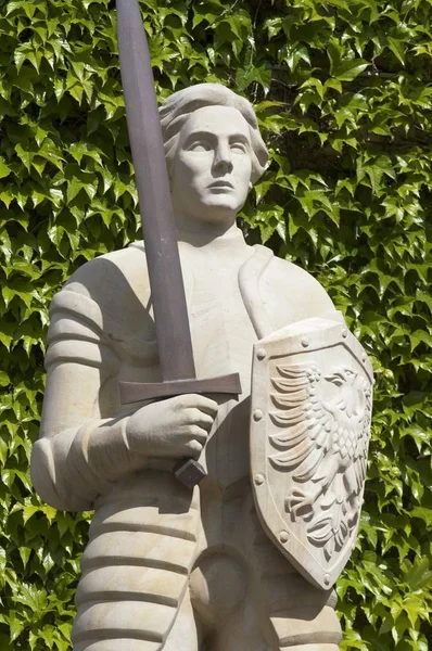 Gardeleggen Altmark Sachsen Anhalt Tyskland Stadshuset Skulptur Roland — Stockfoto
