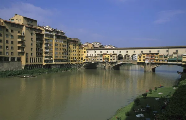 Ponte Vecchio Bridge River Arno Florença Toscana Italia — Fotografia de Stock