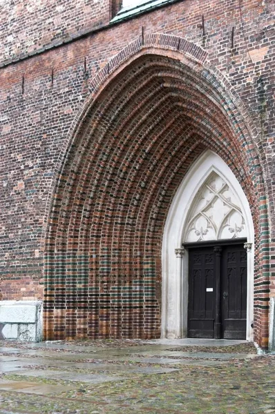 Greifswald Mecklenburg Vorpommern Alemanha Portão Gótico Para Catedral Nikolai — Fotografia de Stock