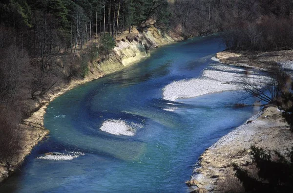 Blått Vatten Isar Floden — Stockfoto