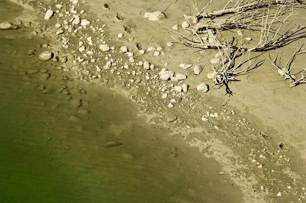 Bord Mer Avec Des Pierres Sylvenstein Reservoire Lac Barré Isar — Photo