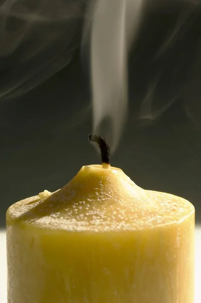 Candle Fume Smoke Close View — Stock Photo, Image