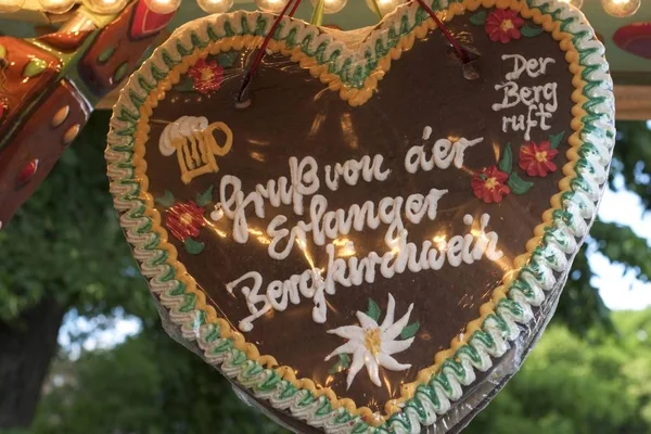 Gingerbread Hearts Bergkirchweih Beer Festival Erlangen Franconia Germany — Stock Photo, Image