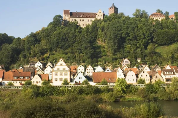 Rothenfels Sul Fiume Distretto Principale Main Spessart Bassa Frankonia Baviera — Foto Stock