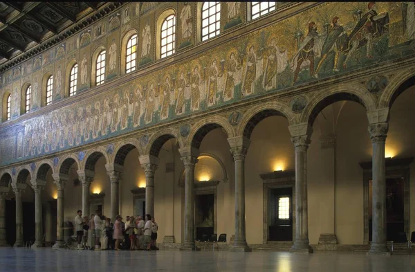 Basílica Sant Apollinare Nuovo Mosaicos Lado Izquierdo Nave Rávena Provincia — Foto de Stock