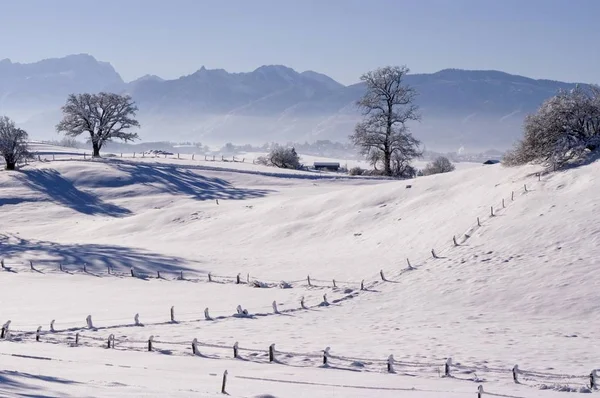 Winterlandschaft Riegsee Oberbayern — Stockfoto