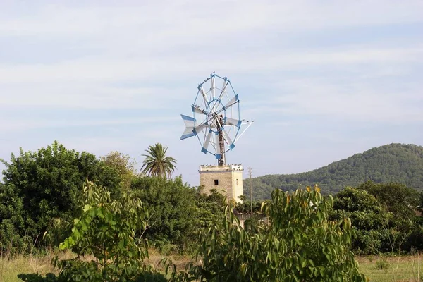 Molino Viento Cerca Sant Jordi Ses Salines Ibiza — Foto de Stock