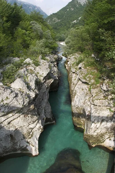 Річка Soca Біля Міста Krsovec Юліанських Альп Trenta Словенія — стокове фото
