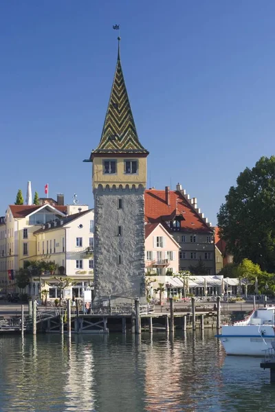 Lindau Konstanz Gölü Bağlantı Noktası Eski Deniz Feneri Almanya — Stok fotoğraf