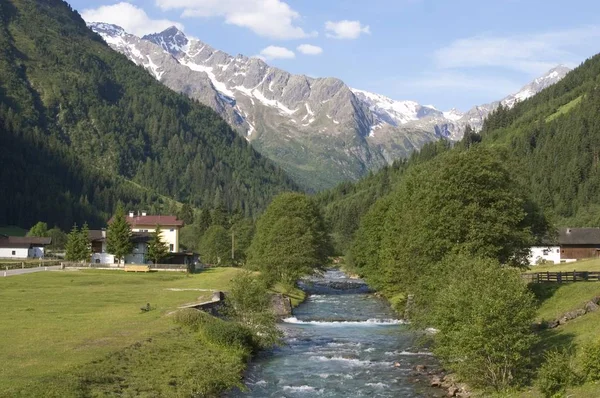 Valle Del Gschnitztal Valle Del Gschnitz Valle Del Sill Tirolo — Foto Stock