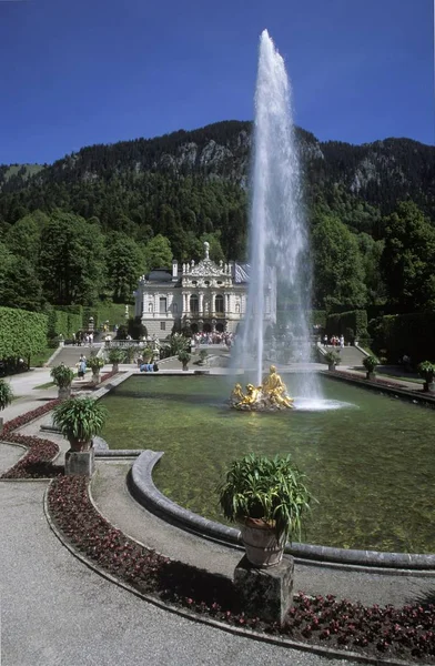 Zamek Linderhof Bawaria Niemcy — Zdjęcie stockowe