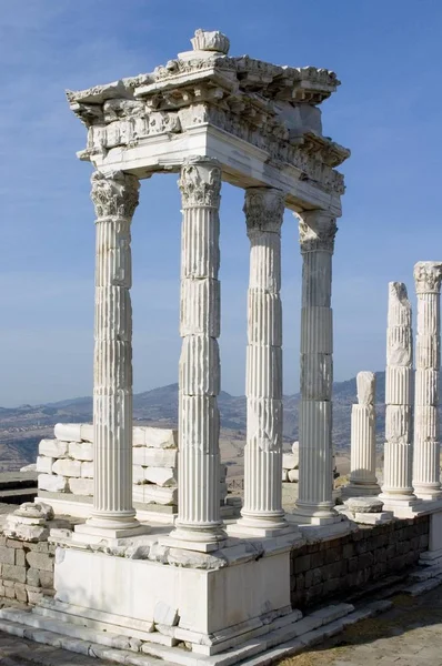 Törökország Pergamon Bergama Templom Császár Traianus — Stock Fotó