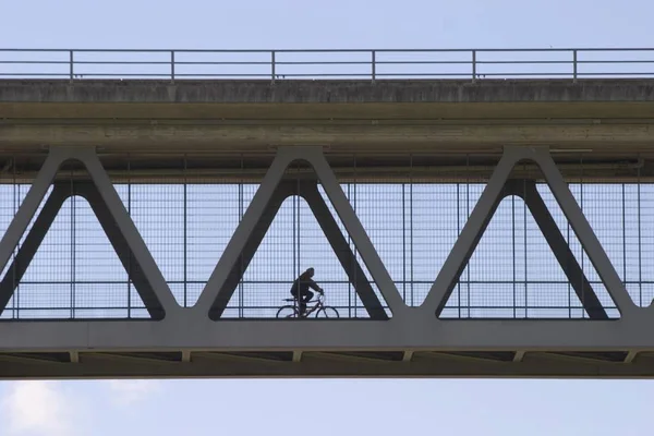 Мост Гросселехербрюкке Через Реку Изар Мюнхене Германия — стоковое фото