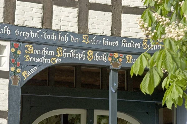 Satemin Bei Lchow Niedersachsen Deutschland Ruond Dorf Inschrift Auf Einer — Stockfoto
