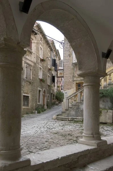 Groznjan Istrië Kroatië Europa Kunstenaar Dorp Bergen Loggia Van Eeuw — Stockfoto