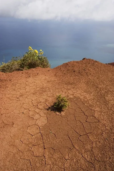 Rode Grond Erosie Agulo Canarischeeilanden Gomera — Stockfoto