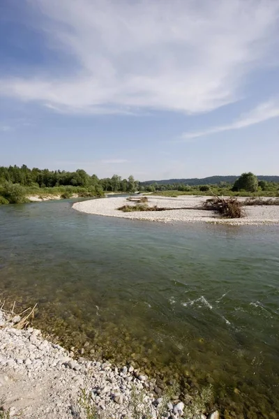 Isar Geretsried Oberbayern Duitsland — Stockfoto