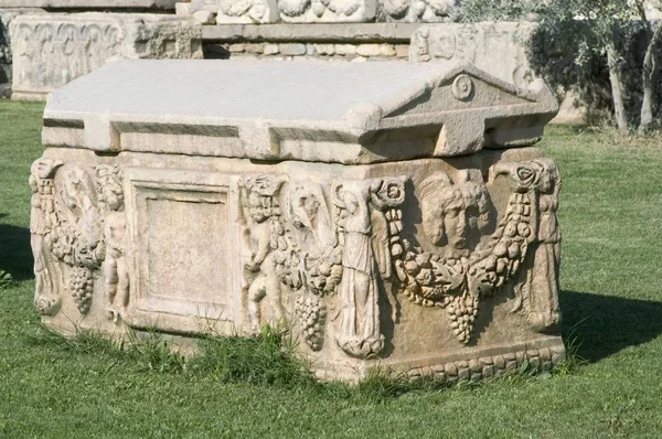 Turkey Aphrodisias Meander Valley Excavations Eastern Necropolis Sarcophagus — Stock Photo, Image