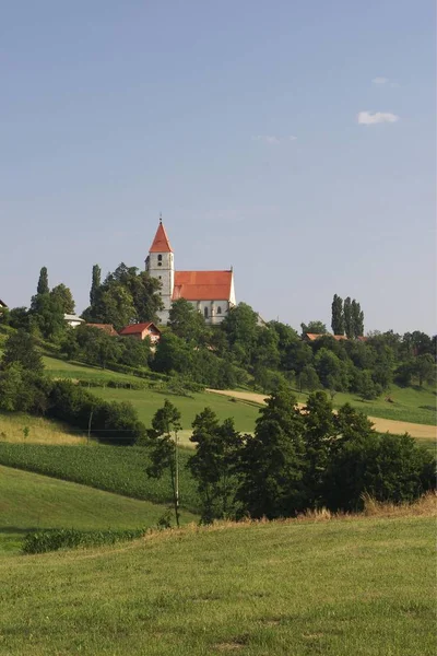 Kościół Trije Kralji Benedikt Slovenskih Goricah Słowenia — Zdjęcie stockowe