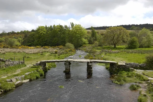 Csappantyú Híd Postbridge Dartmoor Nemzeti Park Devon Anglia — Stock Fotó