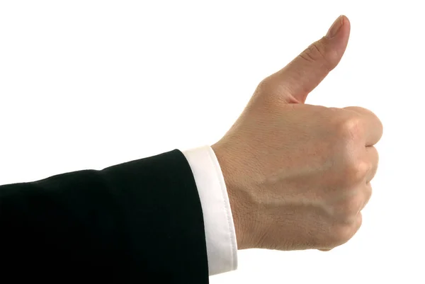 Partial View Man Gesturing Thumbs — Stock Photo, Image