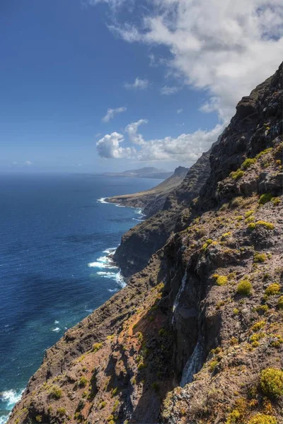 Cliffs Casas Tirma Yakınındaki San Nicols Artenara Bölgesi Gran Canaria — Stok fotoğraf
