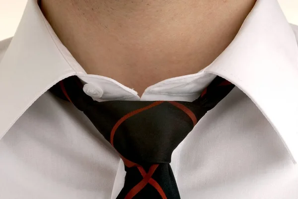 Vue Partielle Homme Avec Cravate Homme Affaires Avec Cravate — Photo