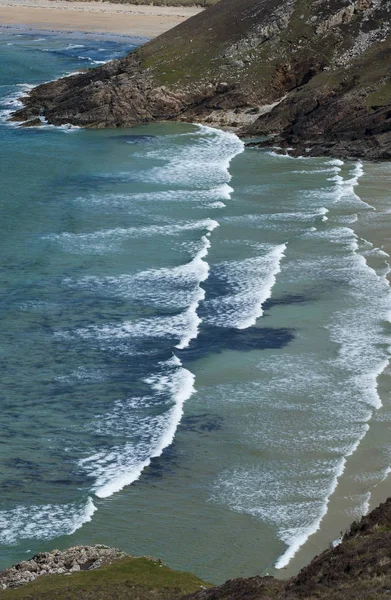 Океанский Серфинг Песчаной Бухте Залив Транарош Графство Донегал Республика Ирландия — стоковое фото